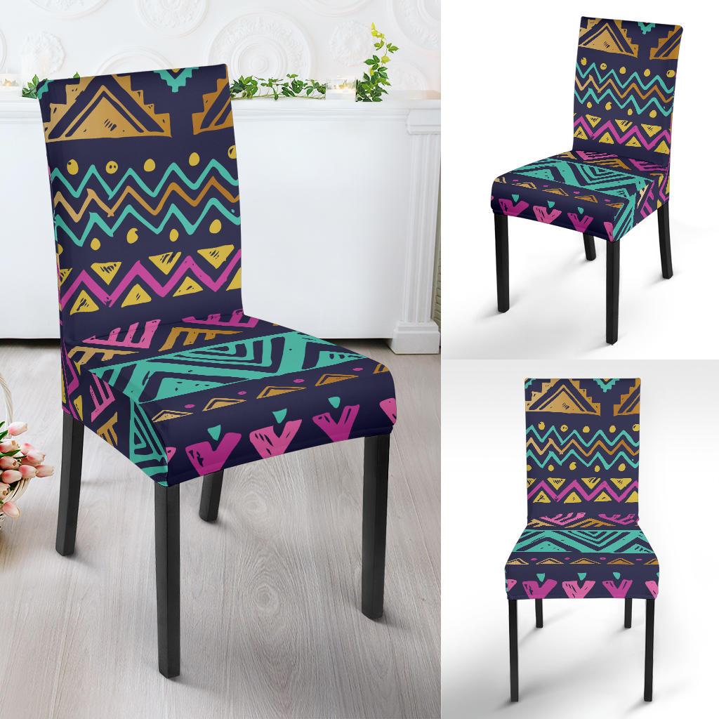 Multicolor Tribal aztec Dining Chair Slipcover-JORJUNE.COM