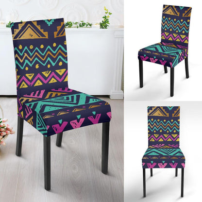 Multicolor Tribal aztec Dining Chair Slipcover-JORJUNE.COM