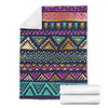Multicolor Tribal Aztec Fleece Blanket