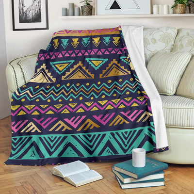 Multicolor Tribal Aztec Fleece Blanket