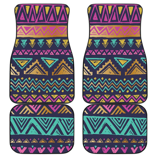 Multicolor Tribal aztec Front and Back Car Floor Mats