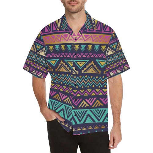 Multicolor Tribal aztec Men Hawaiian Shirt