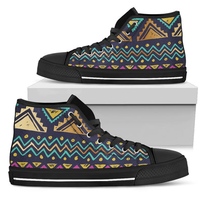 Multicolor Tribal aztec Men High Top Shoes
