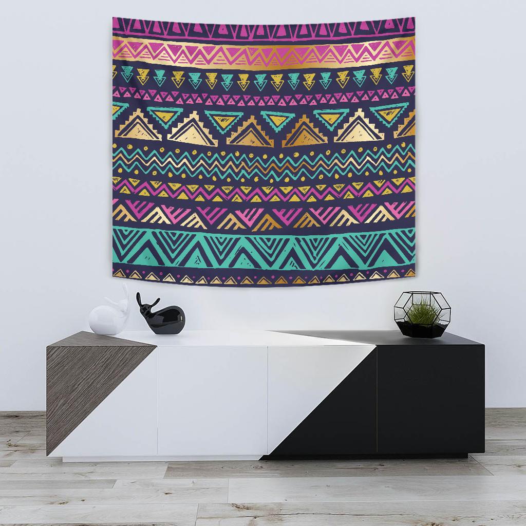 Multicolor Tribal aztec Tapestry