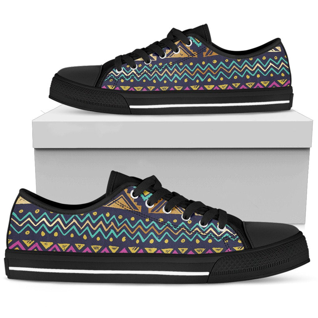 Multicolor Tribal aztec Women Low Top Shoes