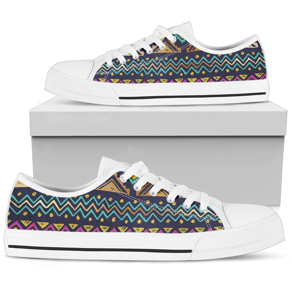 Multicolor Tribal aztec Women Low Top Shoes