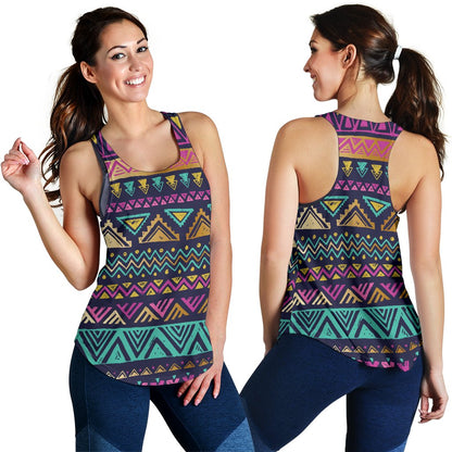 Multicolor Tribal aztec Women Racerback Tank Top