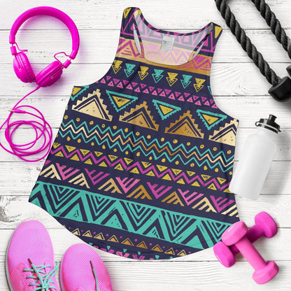 Multicolor Tribal aztec Women Racerback Tank Top