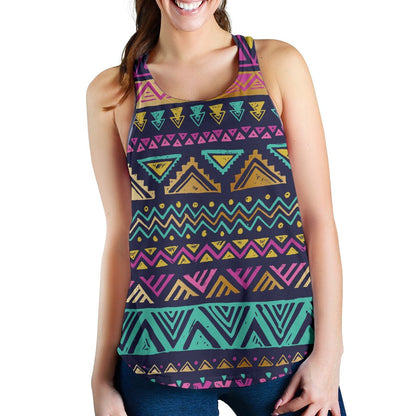 Multicolor Tribal aztec Women Racerback Tank Top