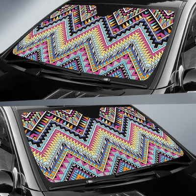 Multicolor Zigzag Tribal Aztec Car Sun Shade-JorJune