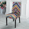 Multicolor zigzag Tribal Aztec Dining Chair Slipcover-JORJUNE.COM