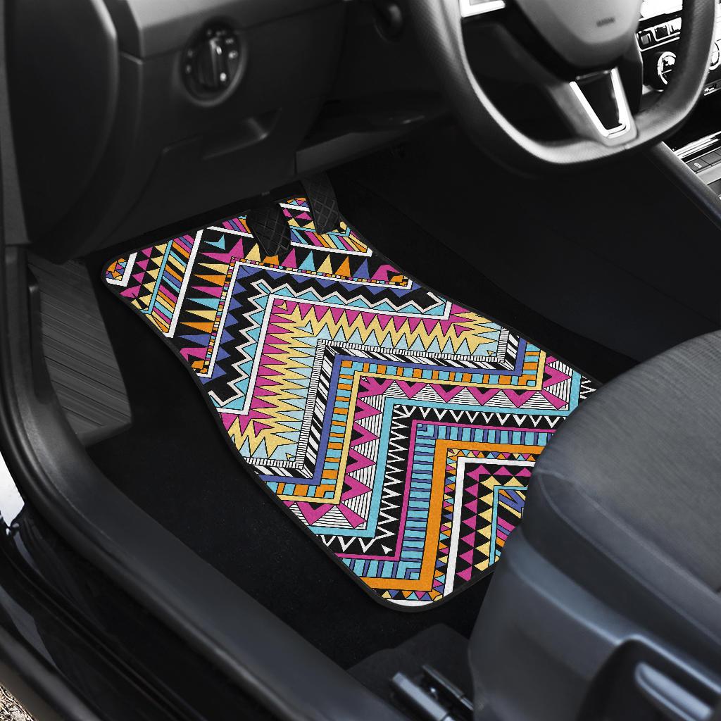 Multicolor zigzag Tribal Aztec Front and Back Car Floor Mats