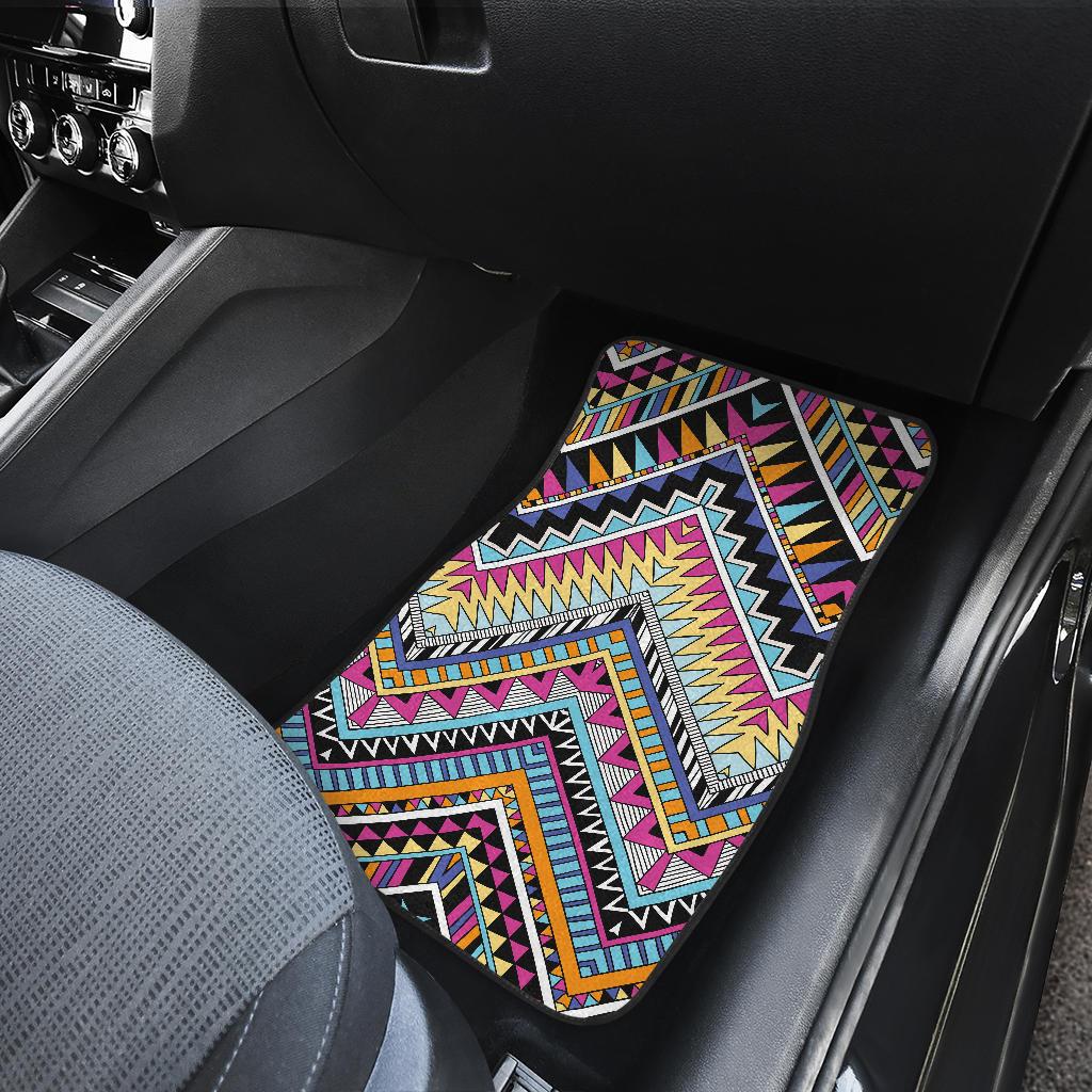 Multicolor zigzag Tribal Aztec Front and Back Car Floor Mats