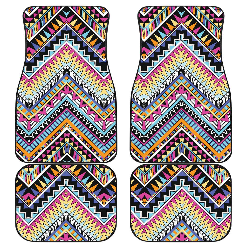 Multicolor zigzag Tribal Aztec Front and Back Car Floor Mats
