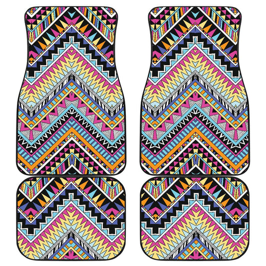 Multicolor zigzag Tribal Aztec Front and Back Car Floor Mats