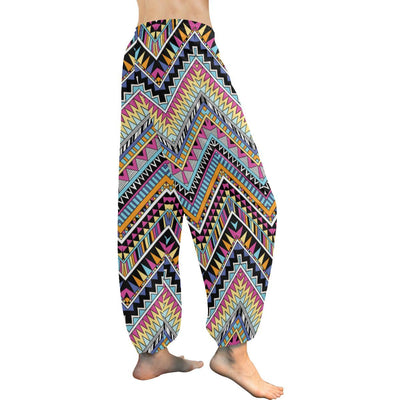 Multicolor zigzag Tribal Aztec Harem Pants