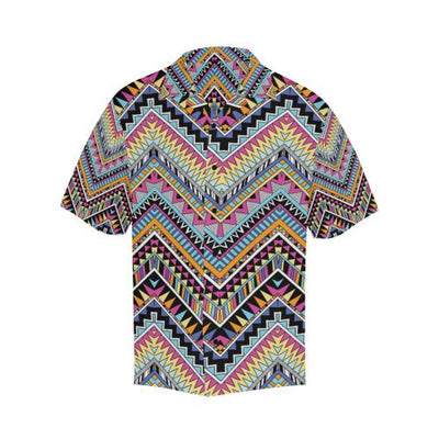 Multicolor zigzag Tribal Aztec Men Hawaiian Shirt