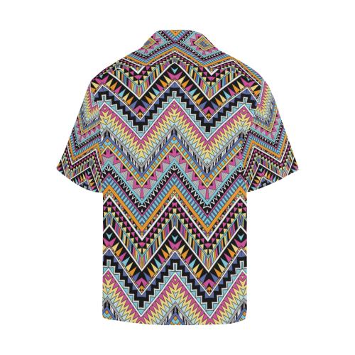 Multicolor zigzag Tribal Aztec Men Hawaiian Shirt
