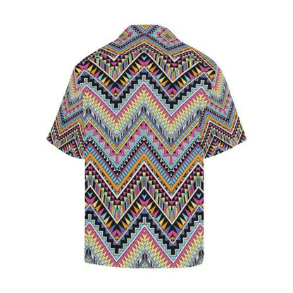 Multicolor zigzag Tribal Aztec Men Hawaiian Shirt
