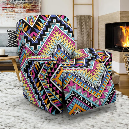 Multicolor zigzag Tribal Aztec Recliner Slipcover-JORJUNE.COM