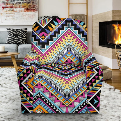 Multicolor zigzag Tribal Aztec Recliner Slipcover-JORJUNE.COM