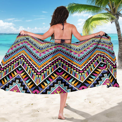 Multicolor Zigzag Tribal Aztec Sarong Pareo Wrap