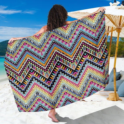 Multicolor zigzag Tribal Aztec Beach Sarong Pareo Wrap