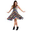 Multicolor Zigzag Tribal Aztec Sleeveless Mini Dress