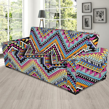 Multicolor zigzag Tribal Aztec Sofa Slipcover-JORJUNE.COM