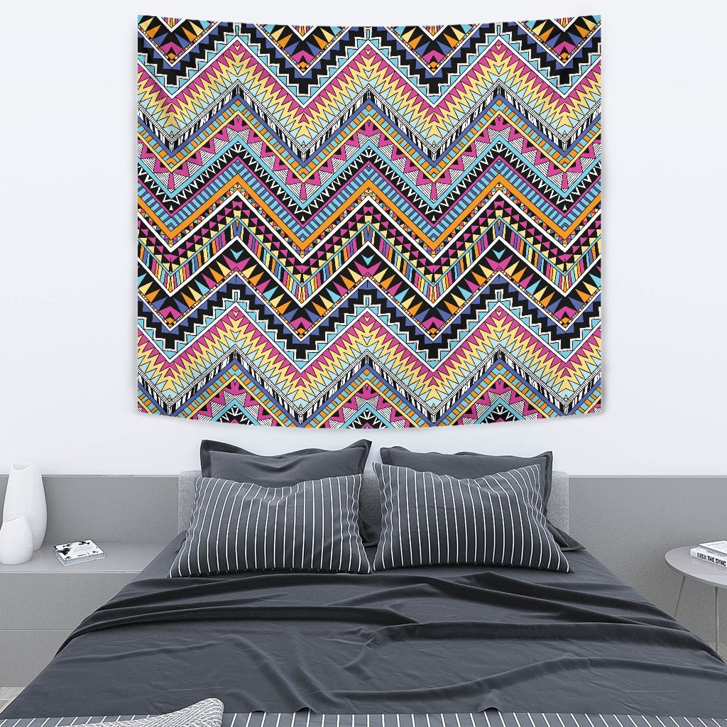 Multicolor zigzag Tribal Aztec Wall Tapestry