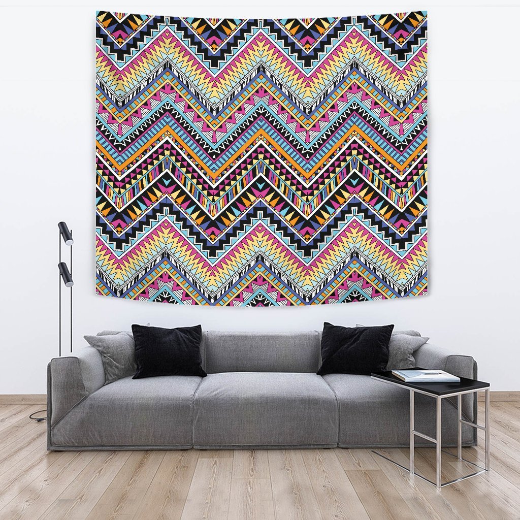 Multicolor zigzag Tribal Aztec Wall Tapestry