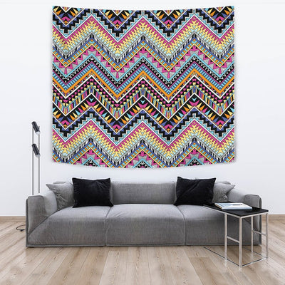 Multicolor zigzag Tribal Aztec Wall Tapestry