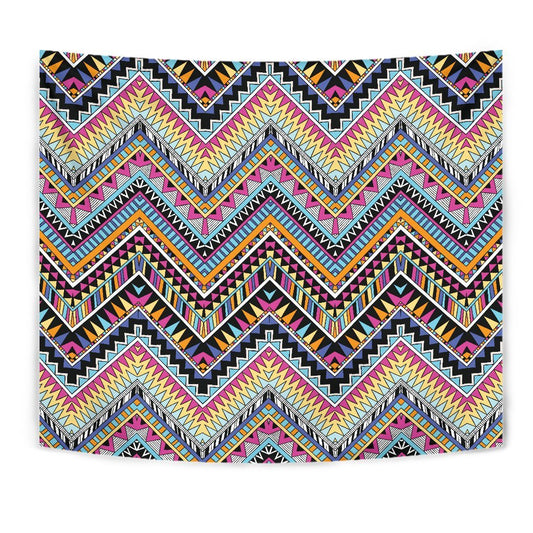 Multicolor zigzag Tribal Aztec Wall Tapestry