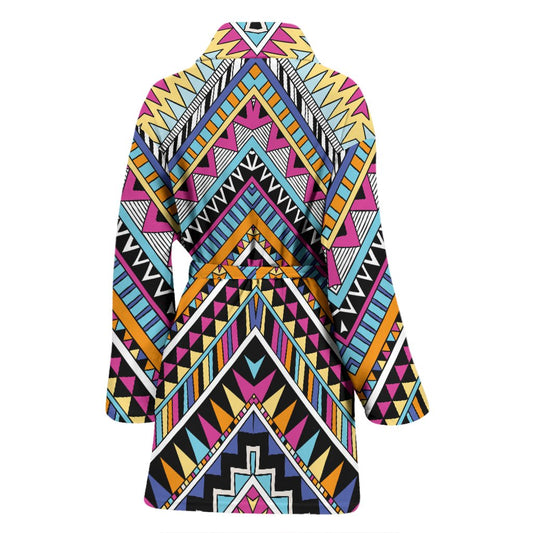 Multicolor zigzag Tribal Aztec Women Bath Robe