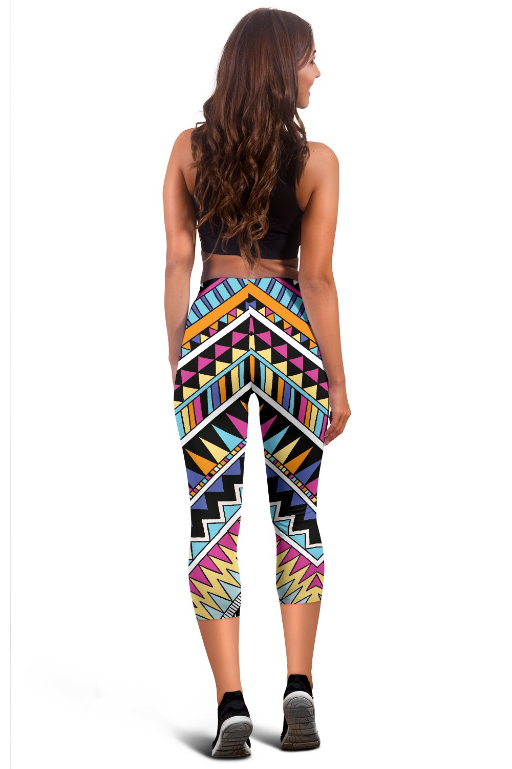 Multicolor Zigzag Tribal Aztec Women Capris