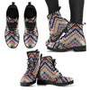 Multicolor Zigzag Tribal Aztec Women Leather Boots