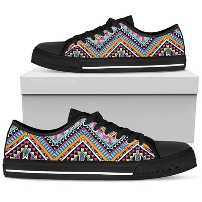 Multicolor zigzag Tribal Aztec Women Low Top Shoes