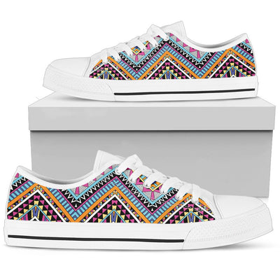 Multicolor zigzag Tribal Aztec Women Low Top Shoes