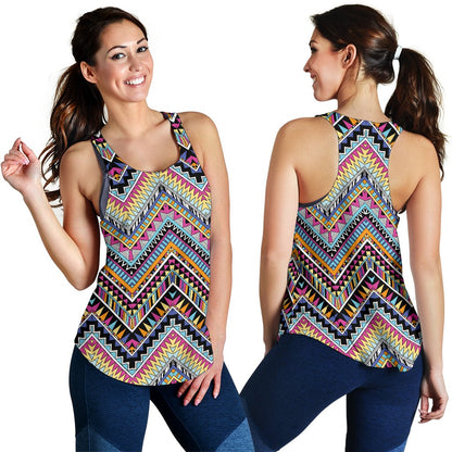 Multicolor zigzag Tribal Aztec Women Racerback Tank Top