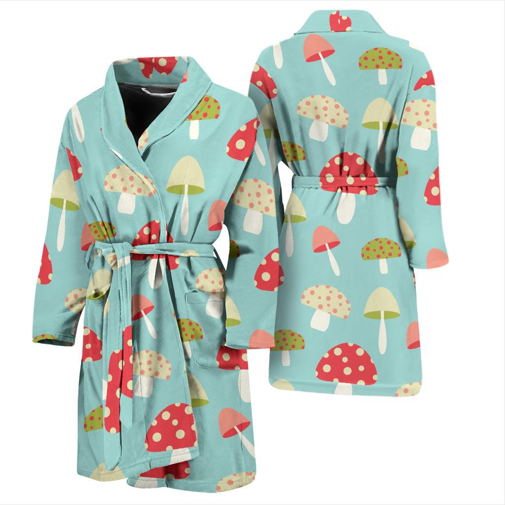 Mushroom Pattern Print Design A01 Men Bathrobe-JORJUNE.COM