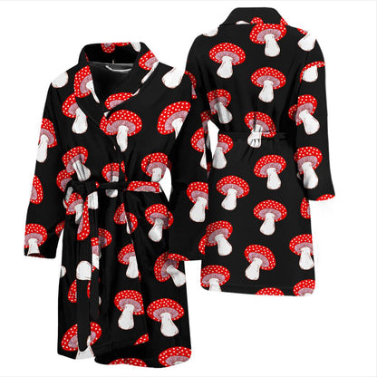 Mushroom Pattern Print Design A02 Men Bathrobe-JORJUNE.COM