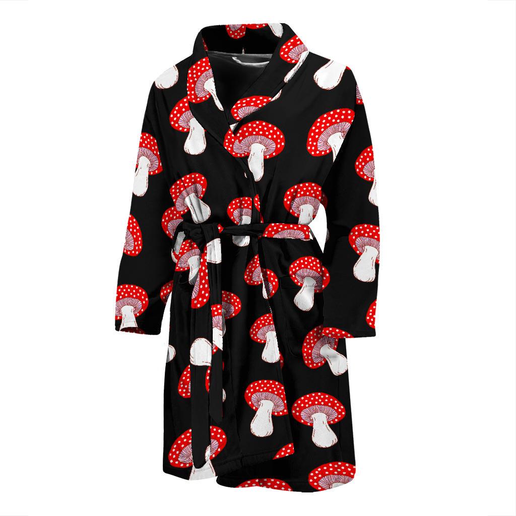 Mushroom Pattern Print Design A02 Men Bathrobe-JORJUNE.COM