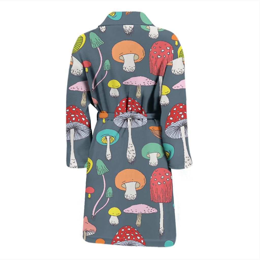 Mushroom Pattern Print Design A03 Men Bathrobe-JORJUNE.COM