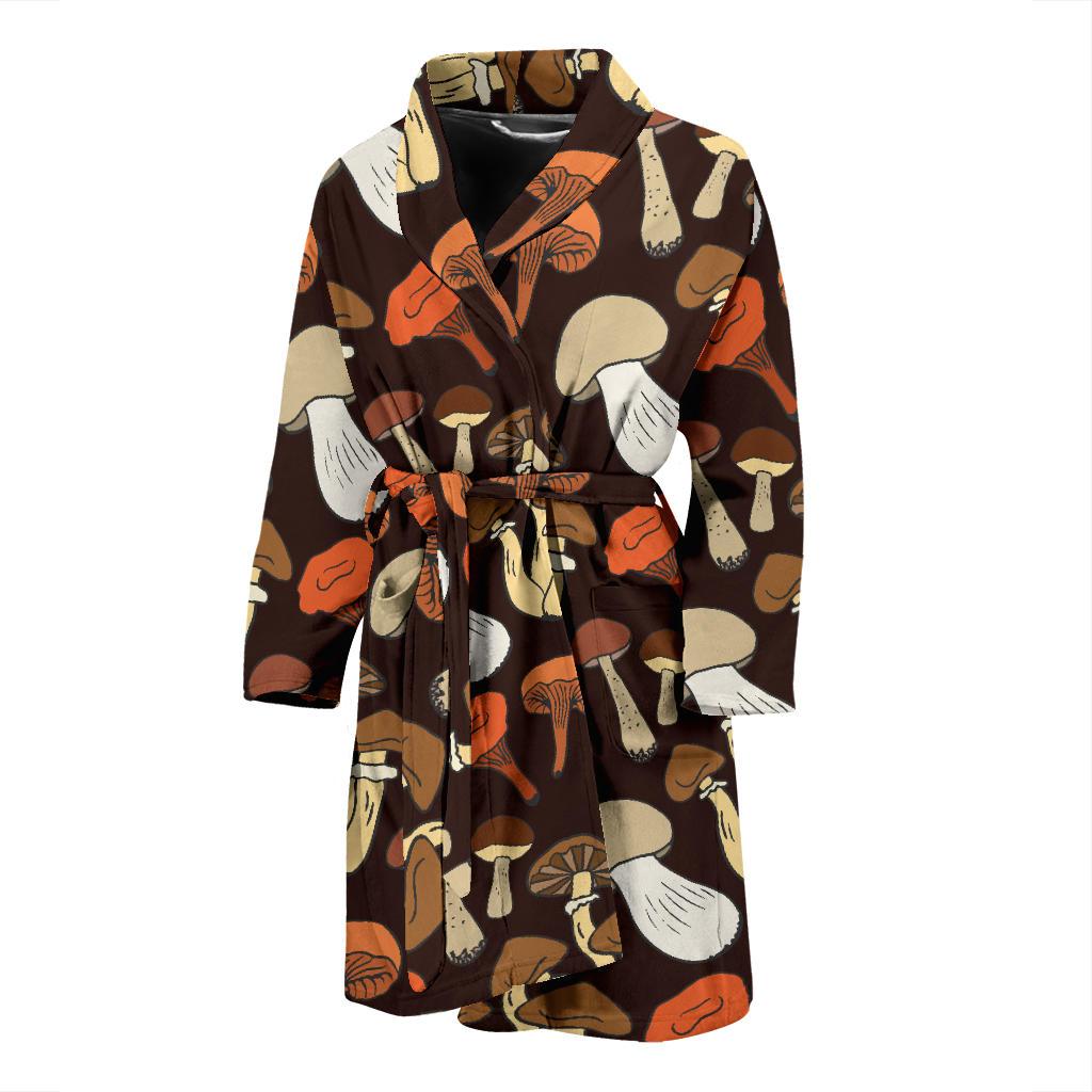 Mushroom Pattern Print Design A05 Men Bathrobe-JORJUNE.COM