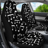 Music Note Black White Themed Print Universal Fit Car Seat Covers