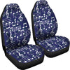 Music Note Blue Themed Print Universal Fit Car Seat Covers