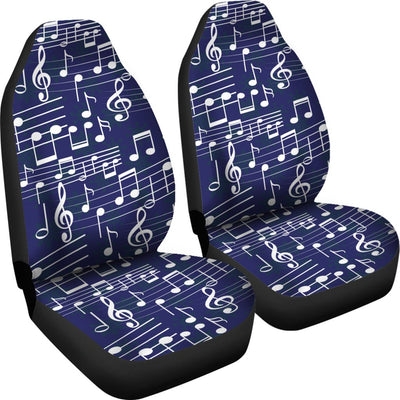 Music Note Blue Themed Print Universal Fit Car Seat Covers