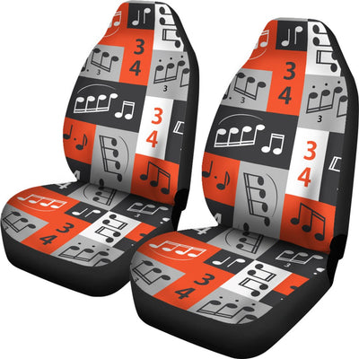 Music Note Design Themed Print Universal Fit Car Seat Covers