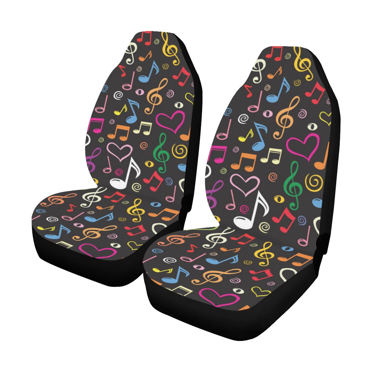 Music note Pattern Print Design A01 Car Seat Covers (Set of 2)-JORJUNE.COM