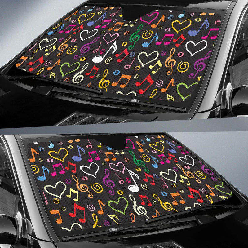 Music note Pattern Print Design A01 Car Sun Shades-JORJUNE.COM